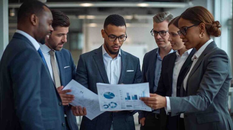 Confident corporate team achieving tax compliance through structured risk management