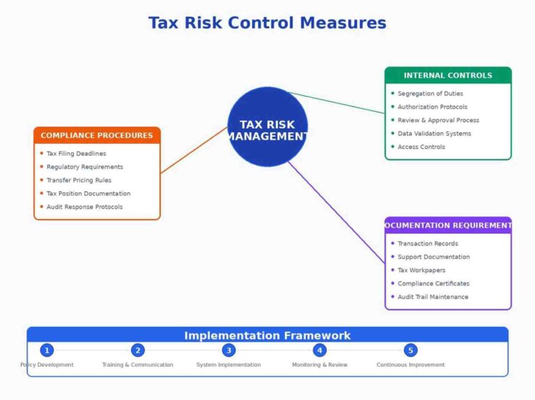 Tax risk control measures including compliance policies internal controls and documentation standards